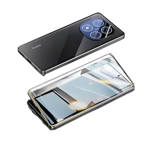 REDMI Note 15 Pro 5G�Ή����C�z�����ʃK���X �P�[�X 6.6�C���` 360°�S�ʕی� �}�O�l�b�g�� �����Y�ی� �����t���[�� �����J�o�[ RN15P-CW-60127 (�u���b�N)