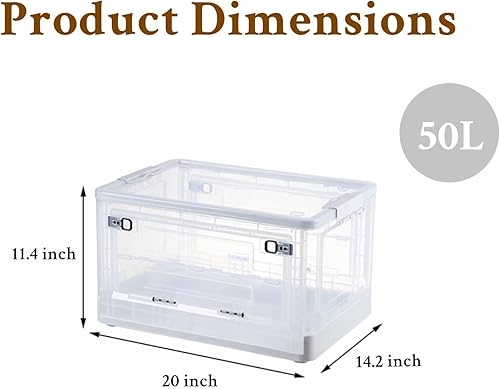 Miniatura 4 de OEMVALATY Contenedores de almacenamiento de plástico transparente con tapa caja apilable de 28 cuartos de galón con rueda y puertas para botellas de