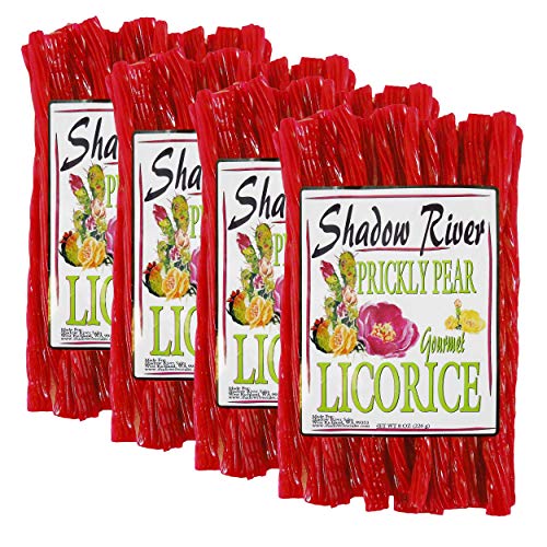 Shadow River Gourmet Prickly Pear Cactus Licorice Candy Twists 8 oz - Pack of 4