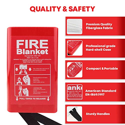 Emergency Fire Blanket for Survival Kitchen Fireplace Welding Camping Fire Suppression Fiberglass Safety and Insulation Cover