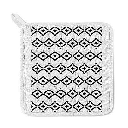 Tablier de cuisine réglable 3 pièces avec gant et manique au design soigné - 4