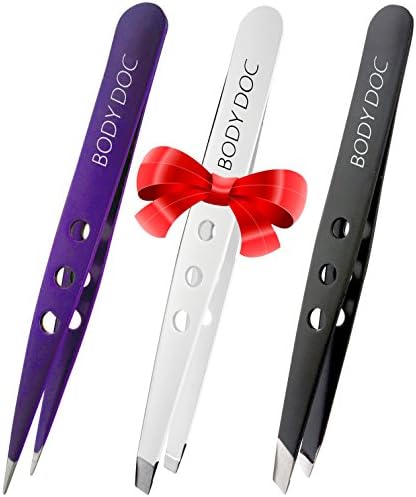 Body Doc Tweezers - Professional and Surgical Quality - Great for General Use and Eyebrow Hair Removal