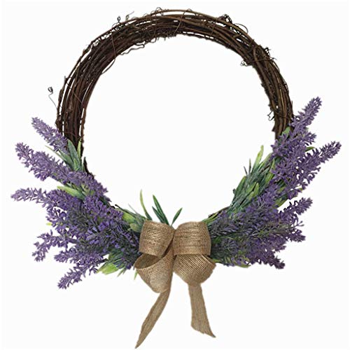 Couronne de Fleurs Artificielles de Lavande en Arc : Décoration Extérieure Durable
