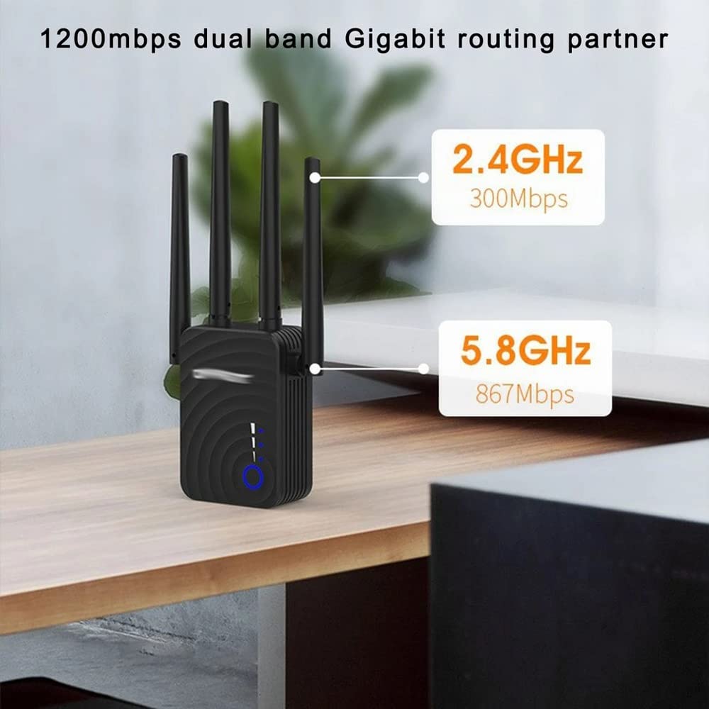 Extender a lungo raggio 802.11AC Repeater Wi Fi Booster 2.4G / 5 GHz Amplificatore 1200 Mbps Router Punto di accesso router