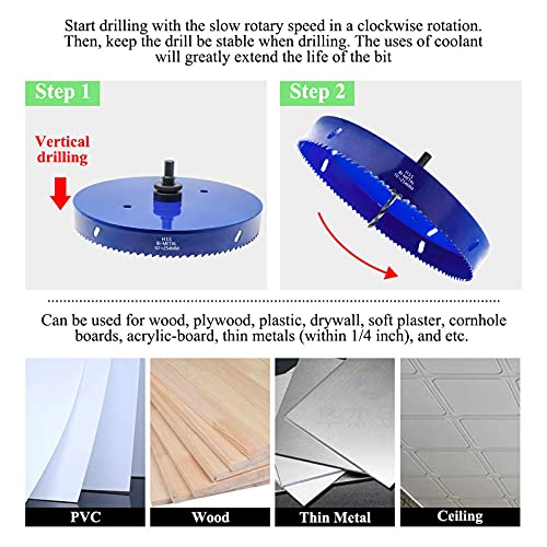 Image of 10 Inch Hole Saw with Arbor, 1.2 Inch Cutting Depth