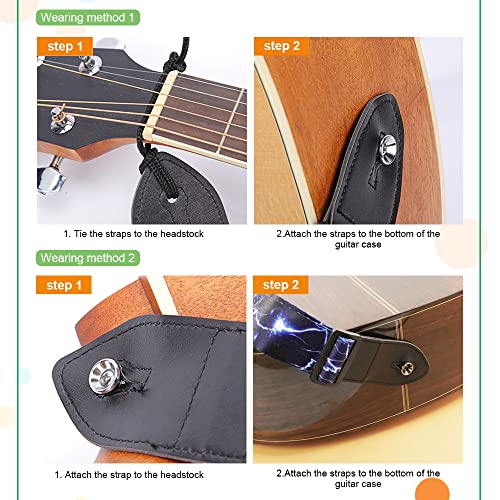 Lot de 2 sangles de guitare réglables avec extrémité en cuir, pour basse, guitare électrique acoustique, cadeau pour… - Les Beatles, Paul McCartney, John Lennon, RIngo Starr, George Harrison Lot de 2 sangles de guitare réglables avec extrémité en cuir, pour basse, guitare électrique acoustique, cadeau pour… – Image 8