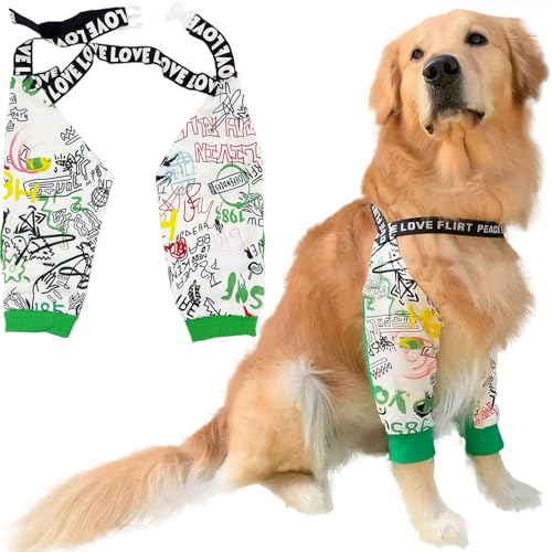 Image of Dog Elbow Pads Knee Protector Wraps Elbow Callus Treatment Sleeve for Wounds Front Legs Stop Licking Medium Large Dogs XL, Graffiti