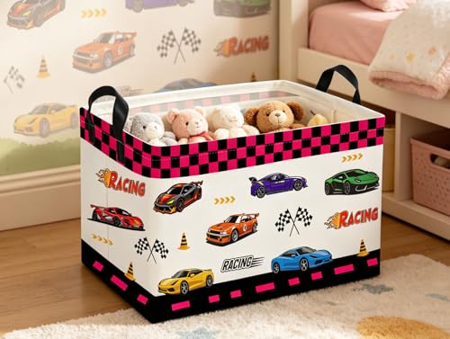 Image of Rectangle Kids Baskets Car Basket Cute Storage Bin Organizer Boys Box for Room Decor Gift Basket(Car)