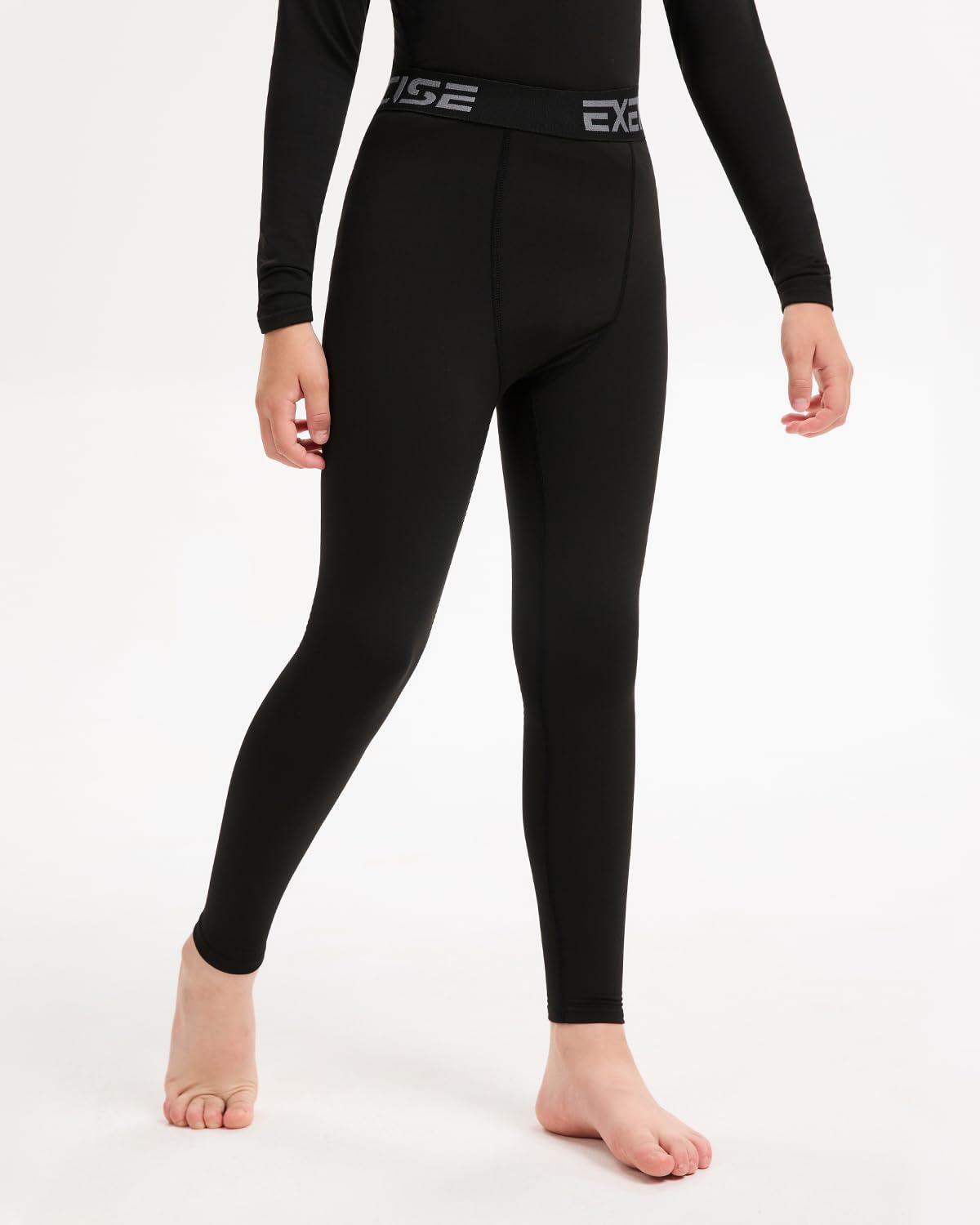 4 Pack Kompressions Leggings Jungen Lange Unterhosen Kinder Laufhose Sport Leggings Jungen Sportunterwäsche für Fußball, Basketball,Laufen und Fitness