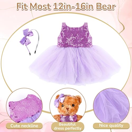 Relaxgiant 6 Pcs Bear Clothes Bear Skirt Fit 12-16 Inch Stuffed Animals Make Your Own Stuffed Animals Cute Tiny Clothes