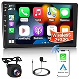 [2+32G] Roinvou 9'' Touch Screen Android 13 Double Din CarPlay Car Stereo with Android Auto Support Mirror Link GPS WiFi Backup Camera FM RDS, Free Radio Housing Kit for 12-15 Toyota Prius V Alpha