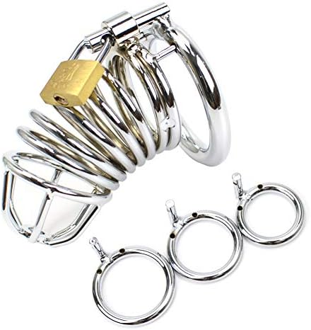 Anti-Pinch Brief Metal Cage Device for Men Underwear with 3 Rings