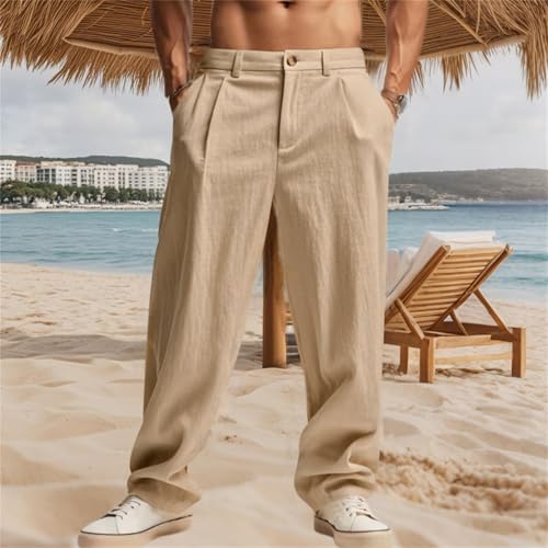 Men's Casual Pants Slim Fit Stylish Solid Color Breathable Trousers for Daily Wear and Leisure3