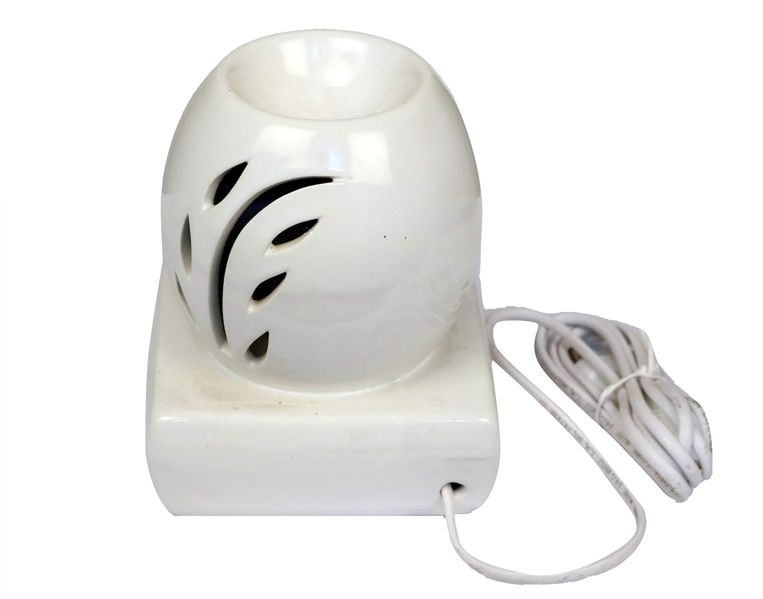 RAJ ROYAL White Oval Shaped Ceramic Electric Aroma Diffuser Essential Oil Burner Air Freshener for Home SPA Office Decor (15 x 12 cm, White) - Image 2 thumbnail