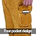 Large Flame-Resistant Heavy Duty Leather Welding Jacket Tools Vest Pants,Brown,XL