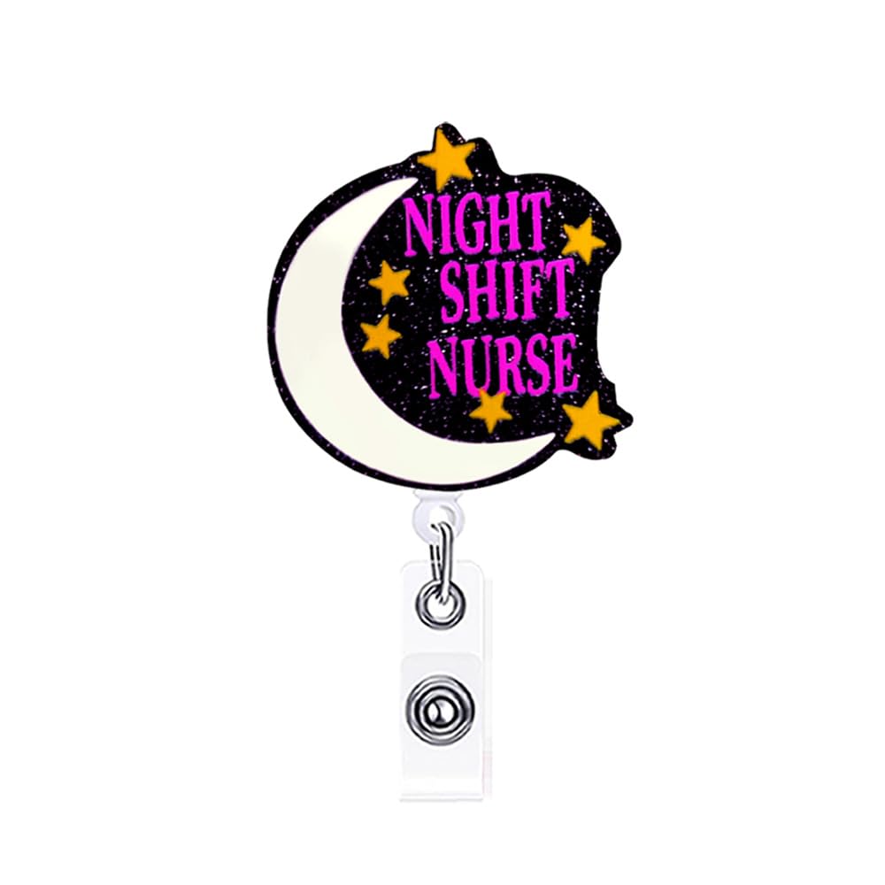 Funny Nurse Badge Reel - "It's My First Day" Glitter Retractable ID Holder, Cute Medical Accessory For RNs, CNAs, Students - View #6