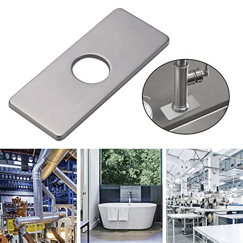 Jiakalamo Kitchen Sink Hole Plate Stainless Steel Hole Cover Plate Rectangular Lid Plate for Bathroom Kitchen Sink Faucet (Grey) - Image 4