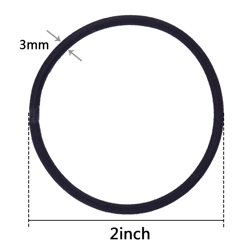 eBoot 40 Pack Black Hair Elastics Hair Ties Hair Bands Bulk Ponytail Holders (3 mm) 2