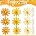 SUNBEAUTY Orange Paper Flowers Decorations for Wall Paper Fans Daisy Decoration for Women Birthday Spring Easter Wedding Garden Tea Party Baby Shower Decor Set of 9