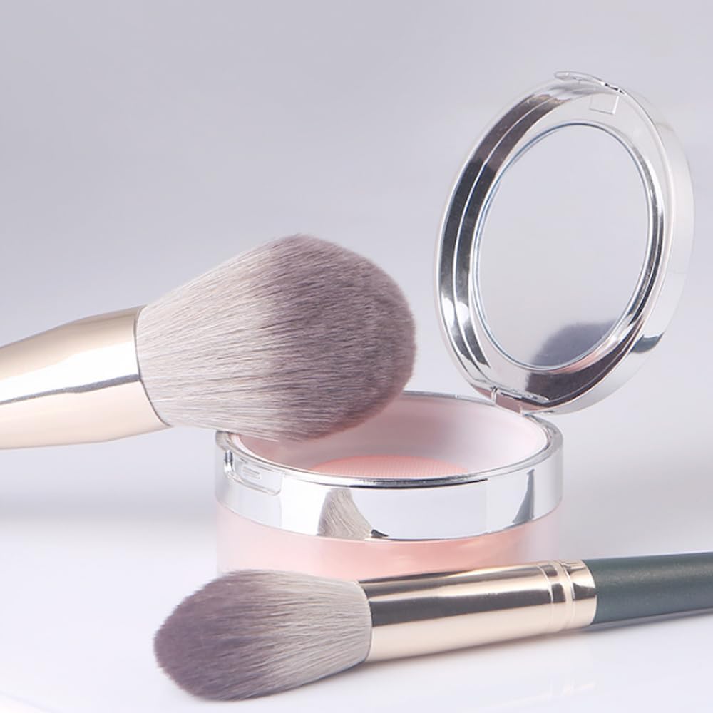 Juego de 14 brochas de maquillaje con cubo de almacenamiento, brochas suaves para cara y ojos