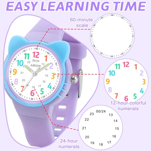 Image of Juboos Kids Watch Analog for Boys Girls Toddler, 3ATM Waterproof Wirstwatch Learning Time and Easy to Read