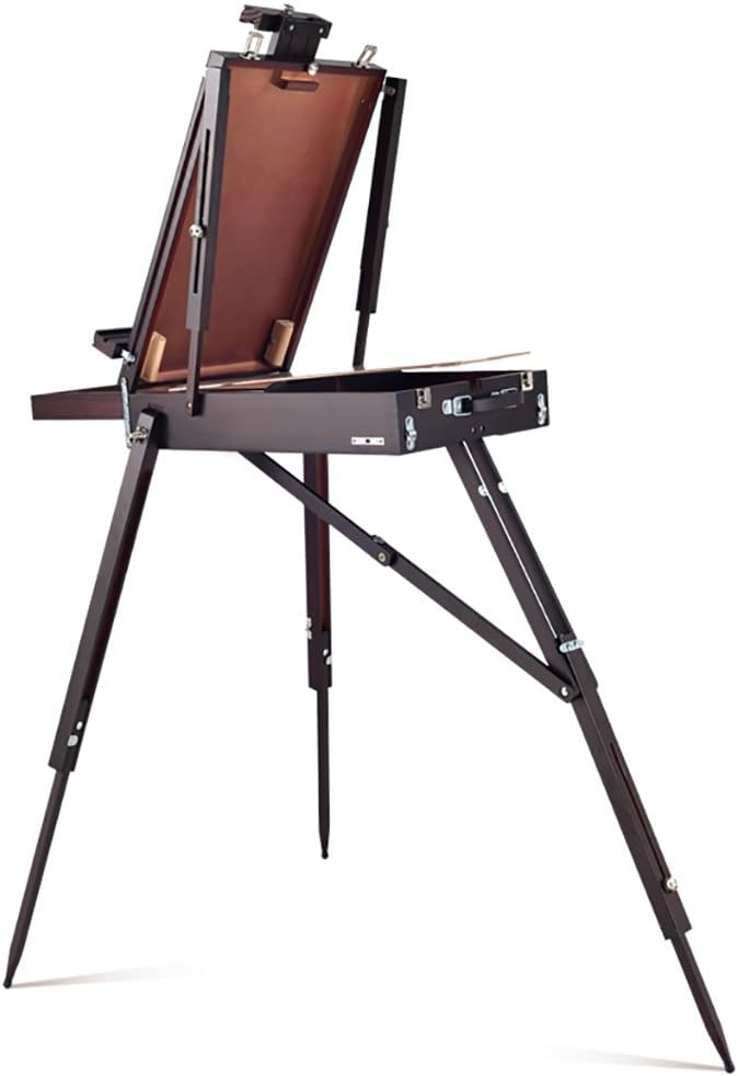 painting easel Portable Art Painting Oil Painting Box Easel Solid Wood Handle Painting Oil Painting Shelf Color Painting Toolbox Painting Material easels for art ( Color : A )
