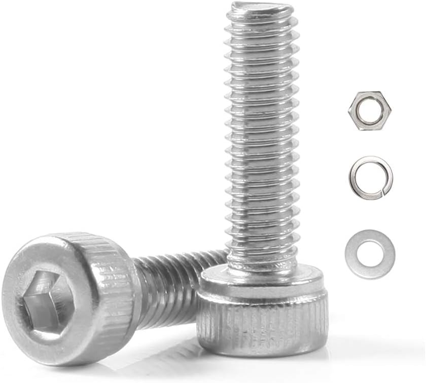 M2x8mm Hex Socket Head Cap Screws, 100 Set Stainless Steel Fully Thread Bolts