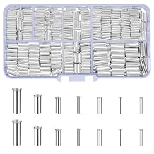 650 Pcs 7 Sizes Wire Ferrules Kit, Tinned Copper Crimp Connectors, 22-18 AWG 16-14 AWG 12-10 AWG Non Insulated Electrical Cable Pin Cord End Terminals, Wire Copper Crimp Fitting Ferrules