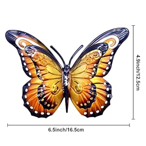 Metal Butterfly Wall Art Decor - 6.5" Outdoor Fence Decoration, Hanging for Garden Yard Living Room Bedroom Patio Balcony,Gift for Mom Dad Friends(4 Pack) Metal Butterfly Wall Art Decor 65 Outdoor Fence Decoration Hanging for Garden Yard Living Room Bedroom Patio BalconyGift for Mom Dad Friends4 Pack