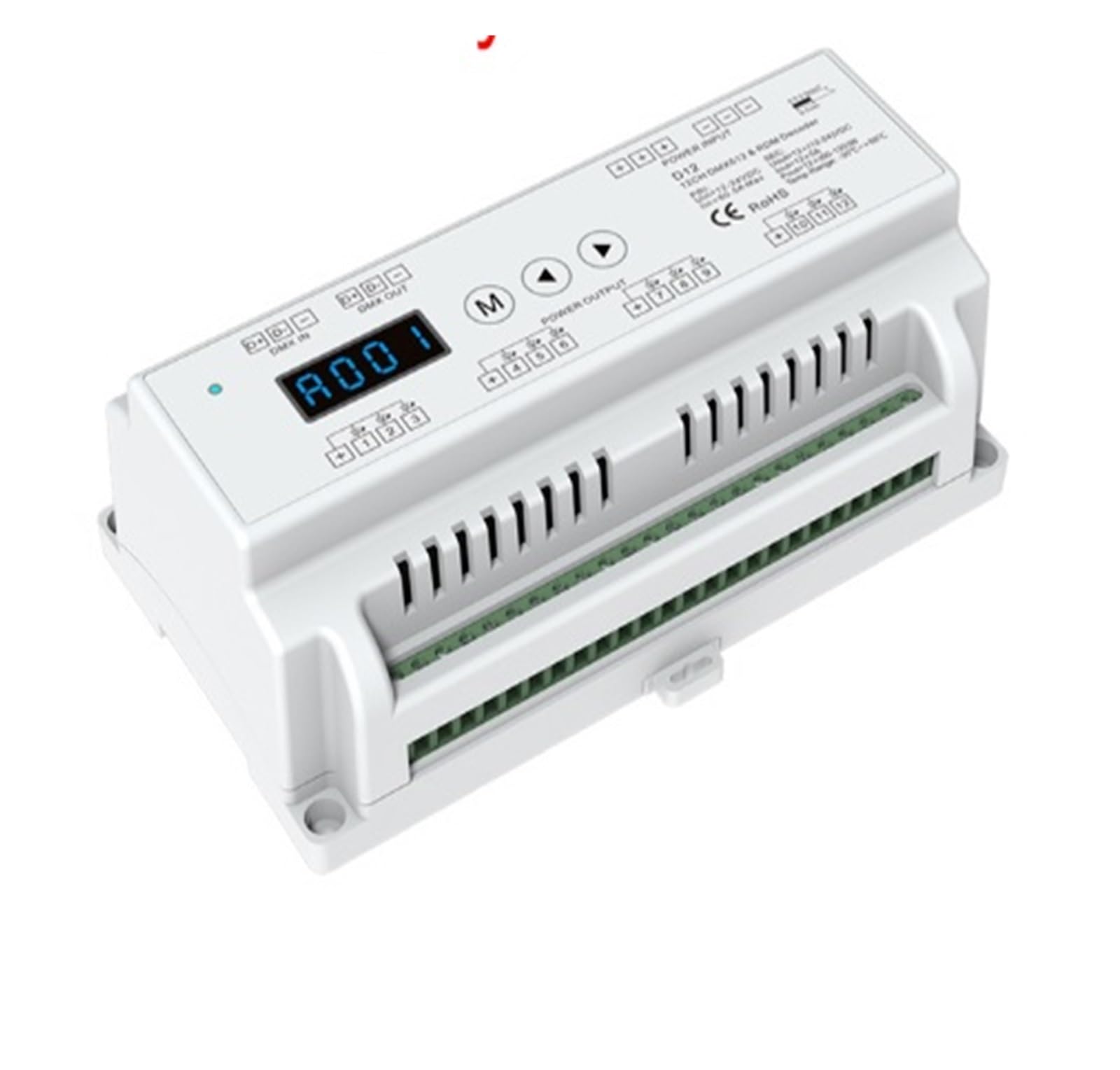 DMX-Decoder Digital D4 D4-E D4-P D4-XE D5 D12 D24 D12A RF-Steuerung/Din-Schiene/Mehrere Dimmer PWM for LED-Streifen (Color : D12 Only)