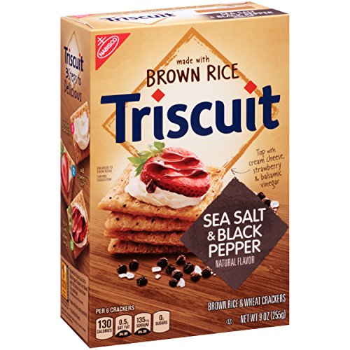 Triscuit Brown Rice Crackers, Sea Salt and Black Pepper, 9 Ounce