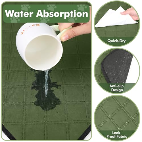 Image of Persure Dog Cat Pet Playpen Puppy Crate Cage for Indoor Outdoor Travel | Nursing Rest Zone Recovering Pet Quarantine Room Portable Pop Up Easy to Set up lightweight(Premium Green with Pad,Small)