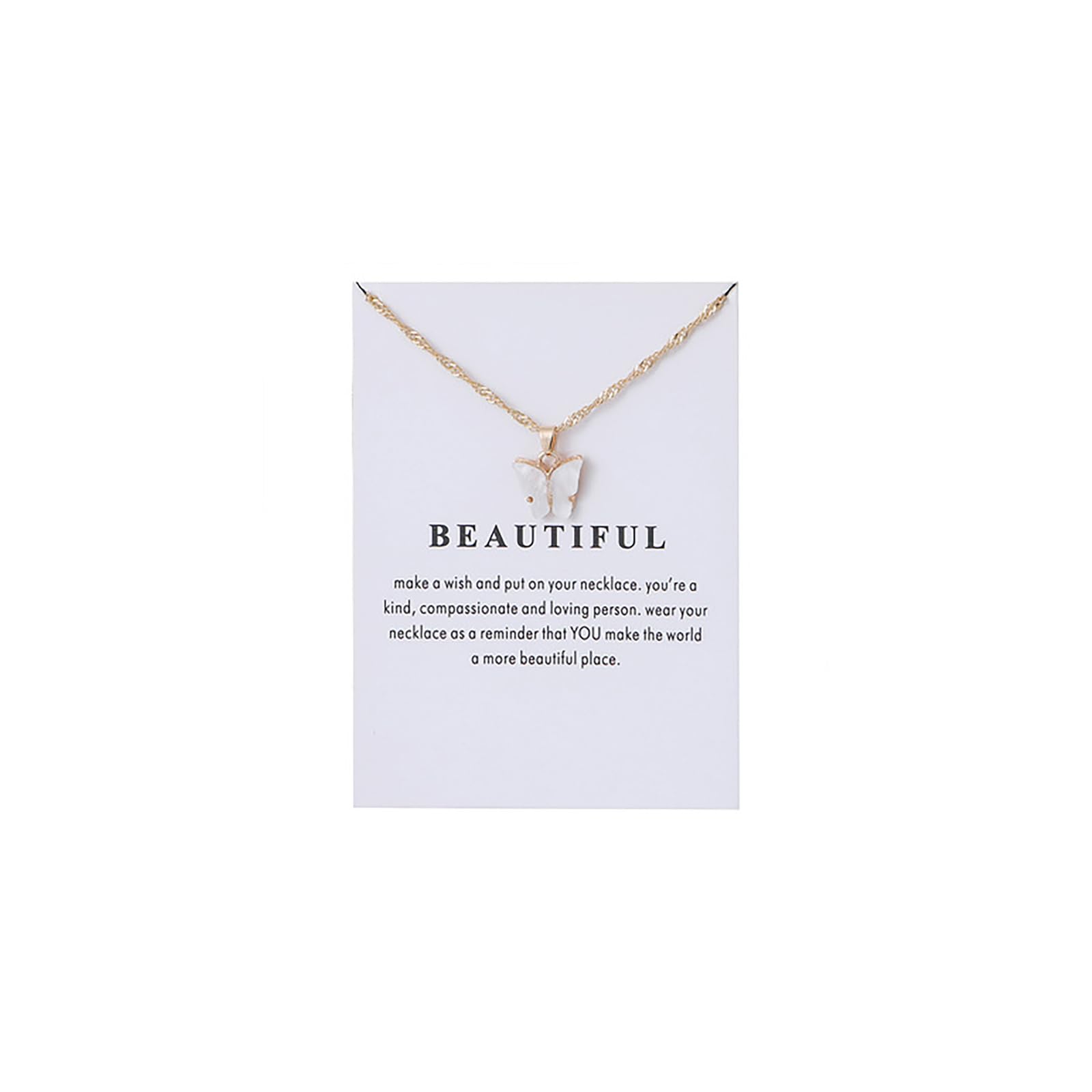 Enamel Colorful Dainty Acrylic Butterfly Pendant Necklace Bohemian Adjustable Minimalist Charm Jewelry Necklace Gift