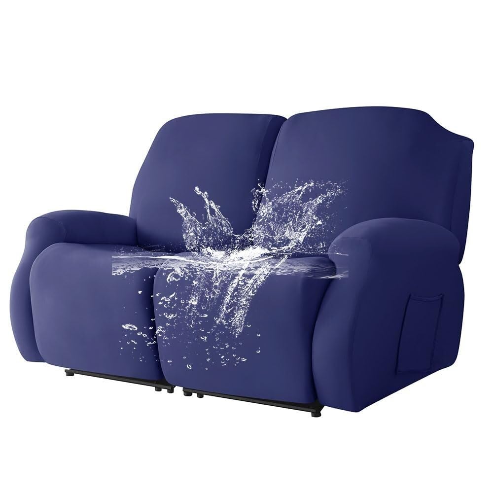 Funda elástica Impermeable para sillón reclinable, Color Liso, Antideslizante, con Bolsillo Lateral, Lavable, Protector de Muebles para Silla.