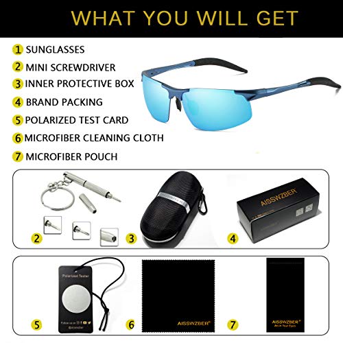 Image of Mens Sports Polarized Sunglasses Driving Metal Frame UV Protection Sunglasses For Men 8177