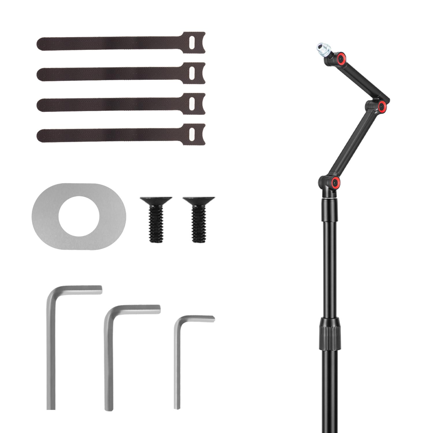 Maclean MC-337 Professioneller Mikrofonständer | Verstellbare Höhe von 626 bis 1694 mm | Maximale Belastung 1 kg | Gewinde 3/8" und 5/8" | Universalmikrofonhalterung