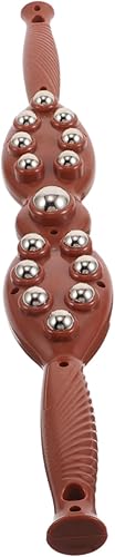 Rodillo de masaje manual multifuncional de espalda con rodillos de bola de metal para relajación de cuello y hombro, construcción ergonómica de