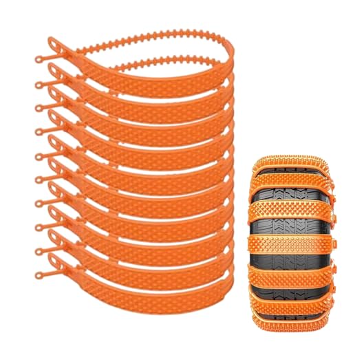 Lanmijia Chaîne à Neige pour Voiture, Lot de 10 Chaînes Anti-Neige réutilisables, Chaîne De Traction pour Pneus, Attache De Câble Antidérapante pour Voiture, pour SUV et camions, Voitures