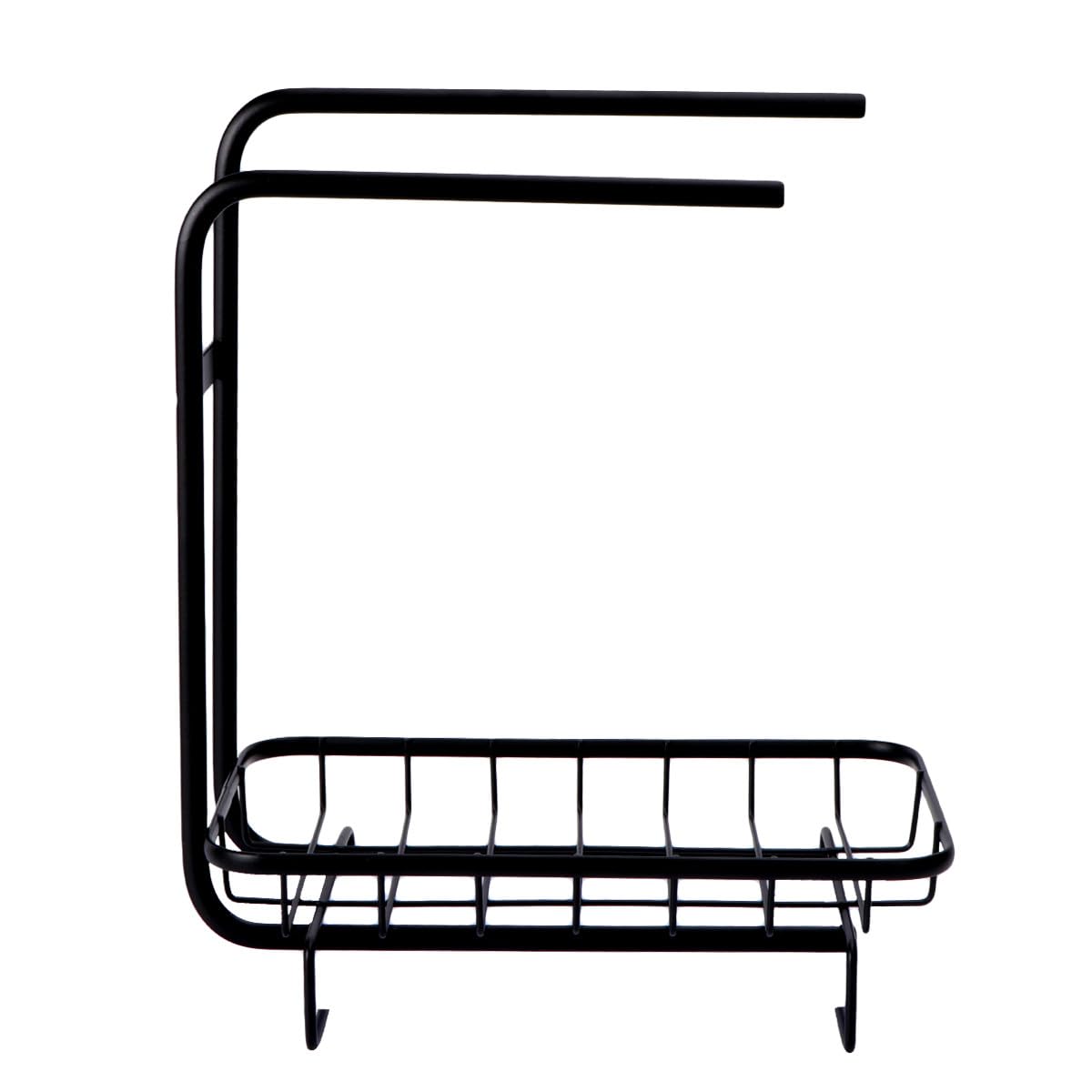 Rangement évier cuisine porte-serviettes étagère salle de bain noir
