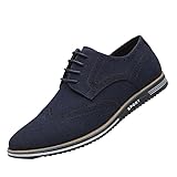 Men Leather Shoes Casual Commuting Everyday(Blue,6.5)