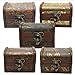 Small Vintage Jewelry Treasure Lock Storage Handmade Wooden Jewelry Case Box Random Color