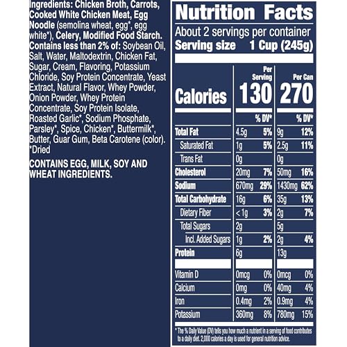 Image of Progresso Rich & Hearty Creamy Chicken Homestyle Noodle Soup, 18.5 oz | Rich & hearty, Creamy chicken broth, egg noodles, carrots, 130 calories per serving, No artificial flavors or colors