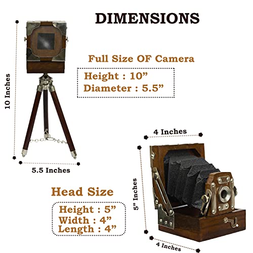 image for collectiblesBuy Vintage Film Camera Decor with Wooden Tripod – Holly