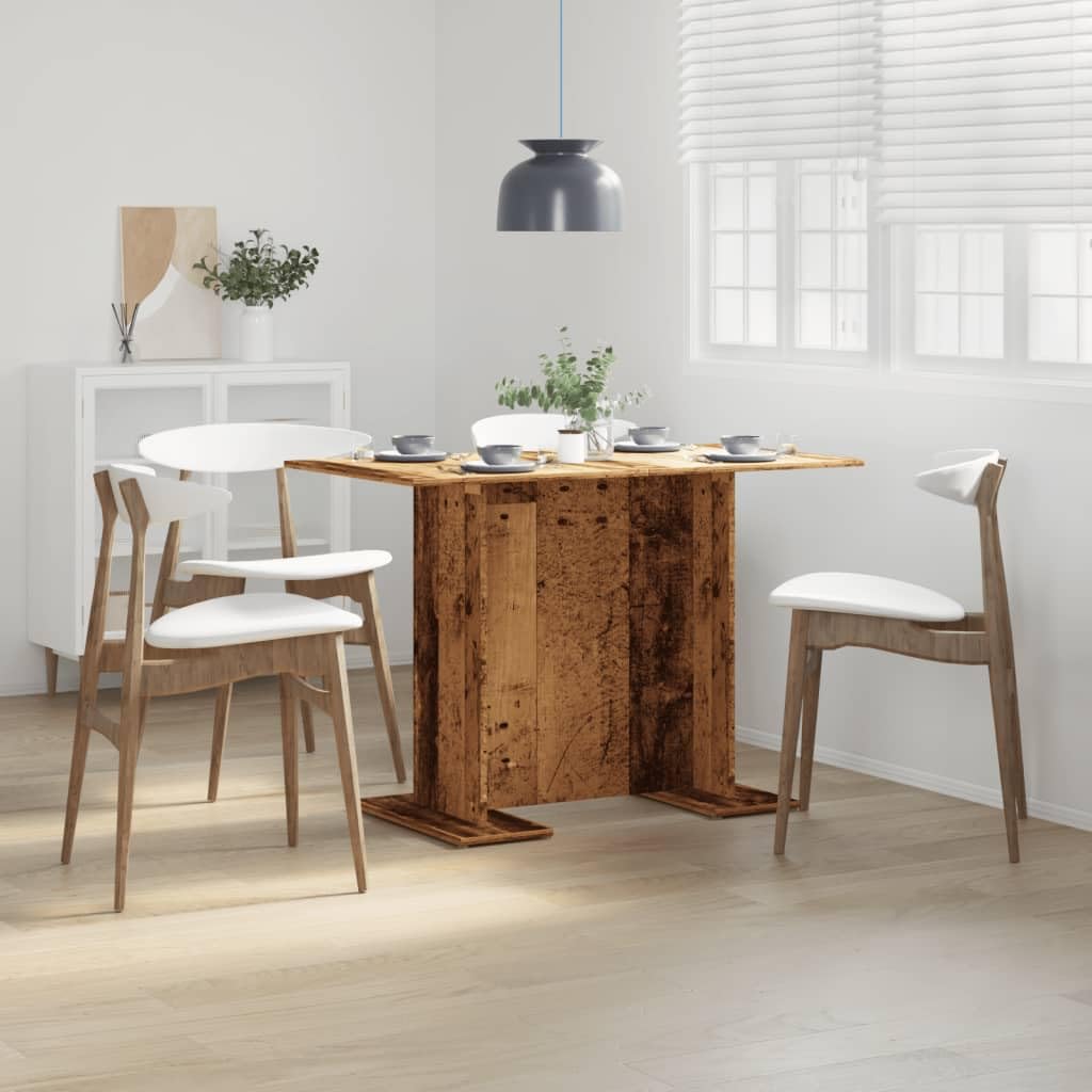 Stół do jadalni o wyglądzie starego drewna 110 x 60 x 75 cm materiał