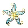 POXOHO Metal Starfish Wall Decor Sea Life Coastal Decorations 12 inch Starfish Wall Art Nautical Home Decoration Handing Ocean Beach Wall Art for GardenFenceHomePatioKitchenBathroomBlue