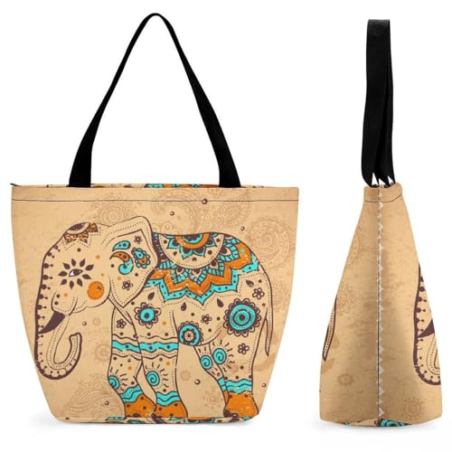 Sac à bandoulière éléphants grand format convertible en sac de shopping voyage