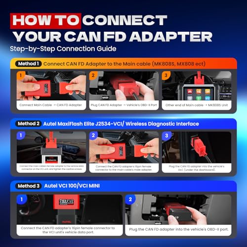 Autel CAN FD CANFD Adapter for GM MY2020 Vehicles, 2026 Compatible with Autel Scanner Diagnostic Scan Tool MaxiCOM MK808S MX808S DS808 Maxisys Elite 908 Series Models W/CAN FD Protocol (100% Original) - Image 6