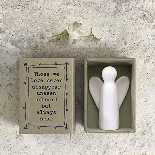 East of India Porcelain Matchbox Angel Those We Love Dont Disappear Sentimental Words Family Keepsake Gift Porcelain Keepsake Thinking of You Gift