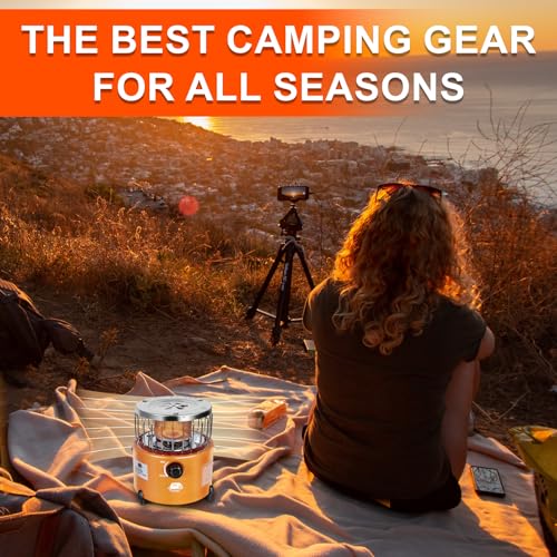 Caynel-2-in-1-Portable-Propane-Heater-and-Stove-Outdoor-Camping-Liquefied-Gas-Stove-Ice-Fishing-Hiking-Hunting-Survival-Emergency-Tent-Multifunctional-Handheld-Heater-Orange