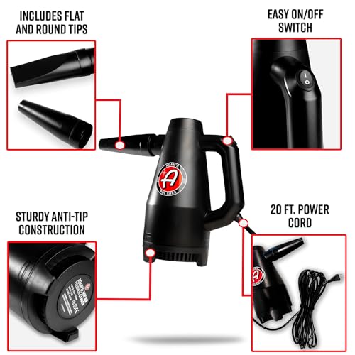 Adam's Polishes Mini Air Cannon - Handheld High Powered Filtered Car Wash Dryer Blower| Dry Before Car Cleaning, Car Detailing, Car Wax, or Ceramic Coating | Auto Tool Kit Gift Boat RV Motorcycle